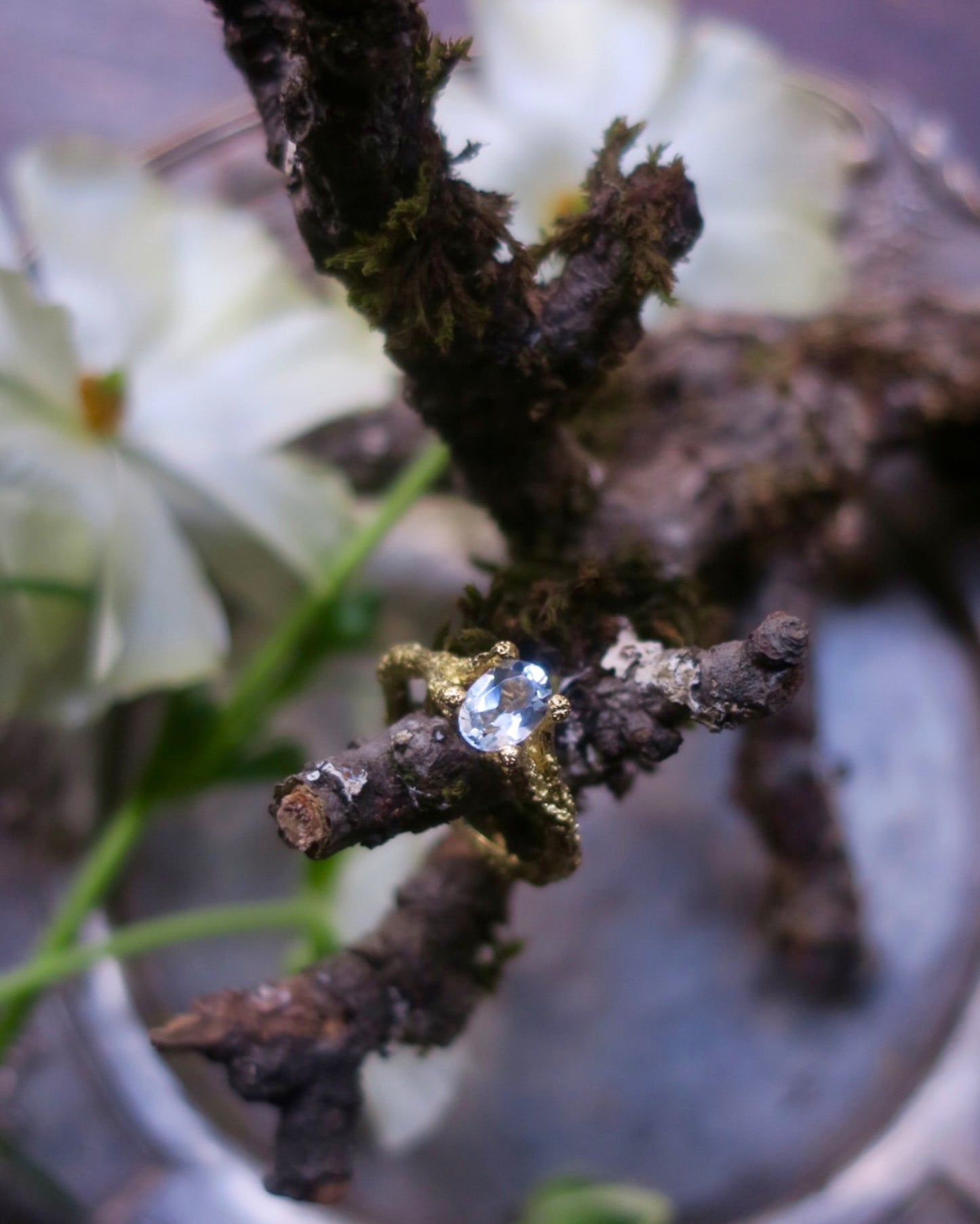 lichen ring/ gold
