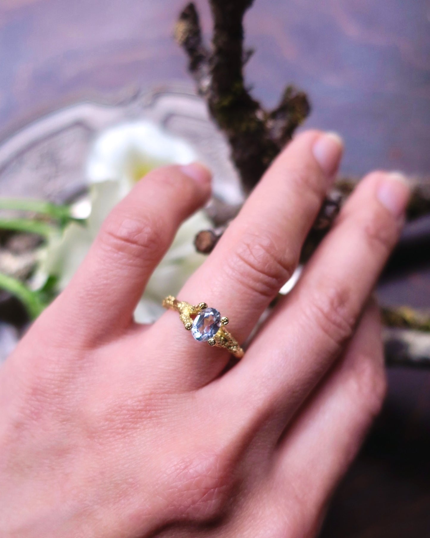 lichen ring/ gold
