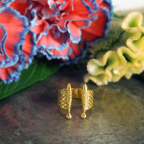 deux poissons ring/ gold