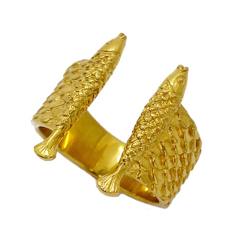 deux poissons ring/ gold
