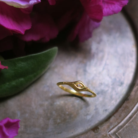 bague œil diamant marron/or