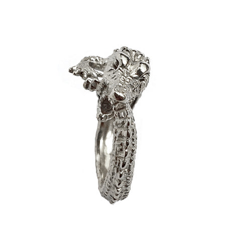 Crocodile ring/ silver