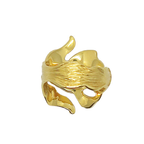 bague poisson rouge/or