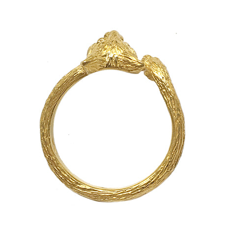 Cat face & hand ring/ gold