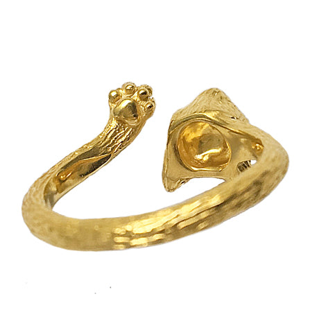 Cat face & hand ring/ gold