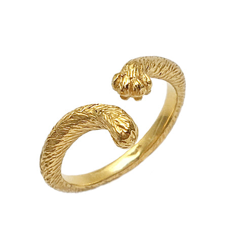 Bague queue et main de chat/or