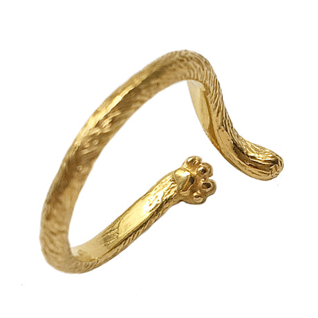 Bague queue et main de chat/or