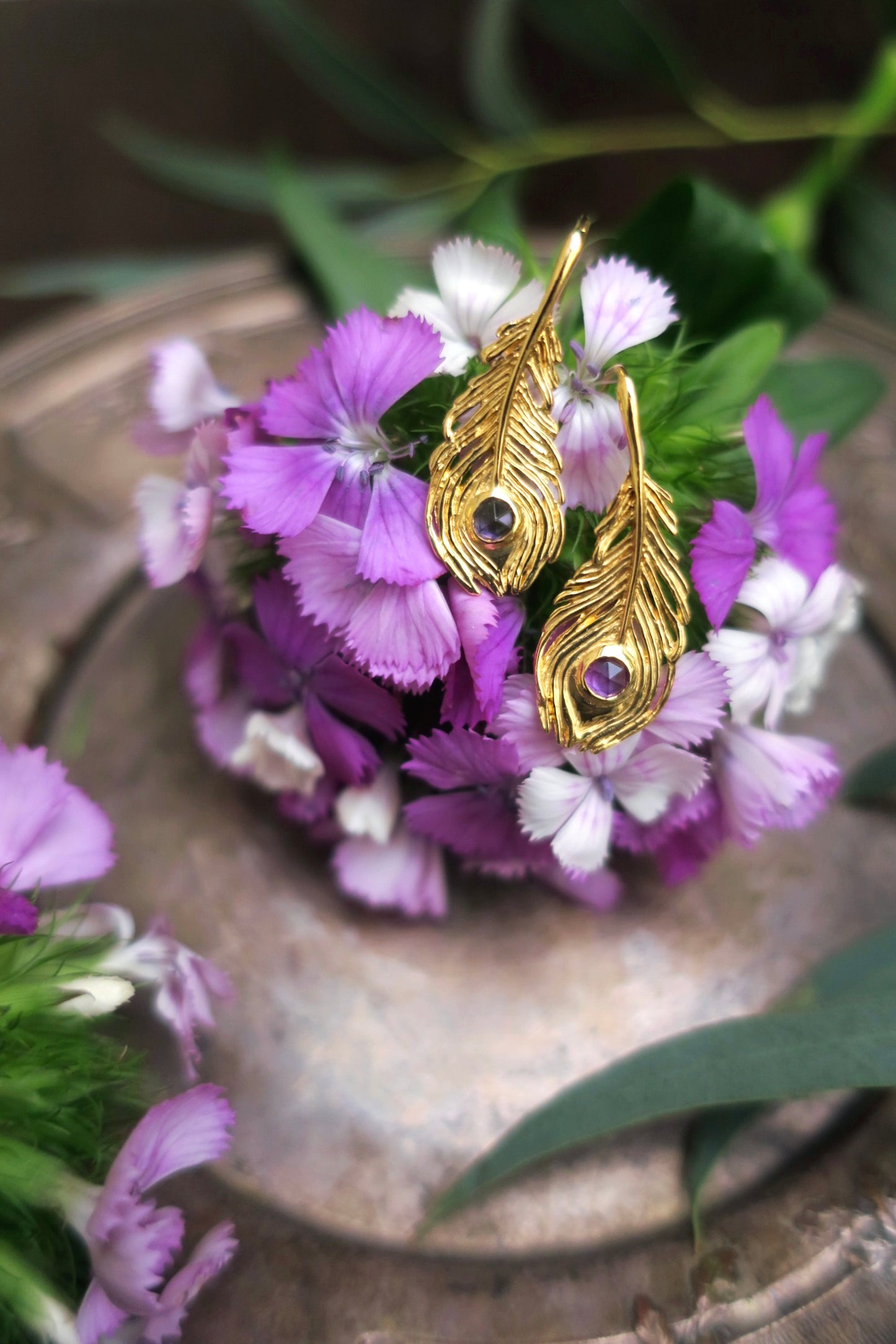 Piercings Améthystes "Majestueux"/or