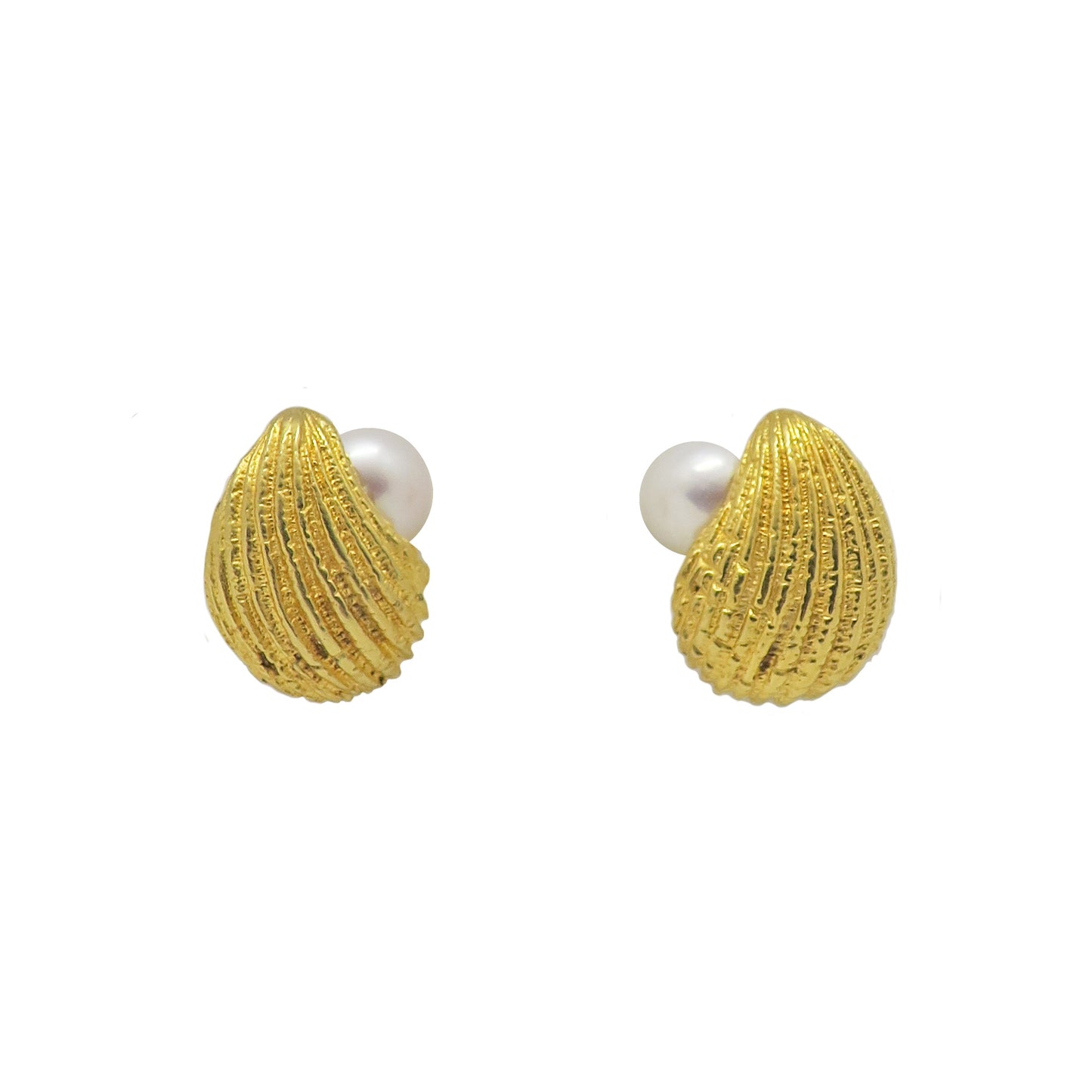 Shelle & pearl piercings/ gold
