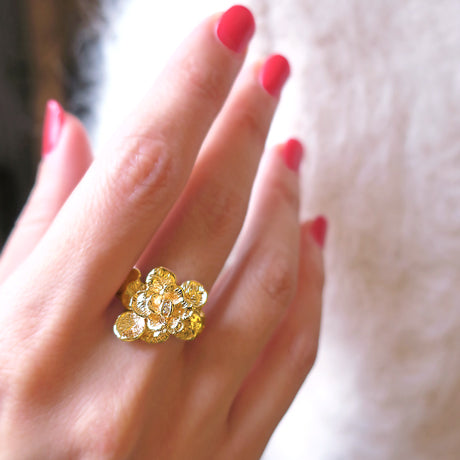 "La vanité" ring with W.sapphire / gold