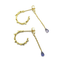 Load image into Gallery viewer, &quot;sleeping beauty&quot; iolite piercings/ gold
