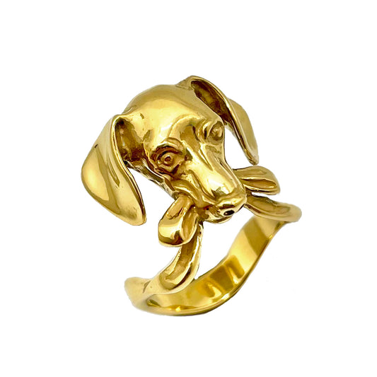 “Gift” dog ring/ gold