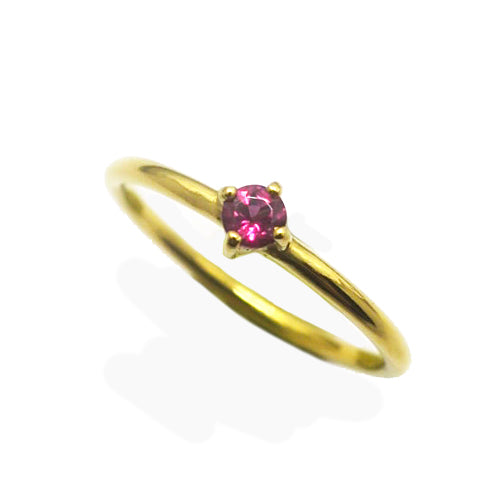 Simple rhodorite ring/ gold