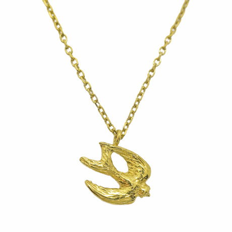 Landing bird necklace/ gold