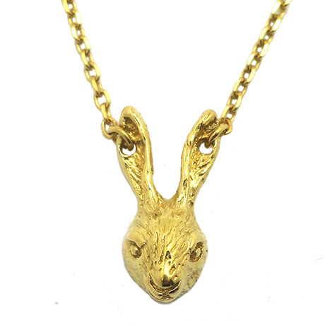 Tiny rabbit necklace/ gold