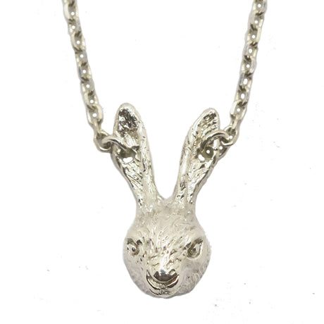 Tiny rabbit necklace/ silver