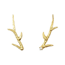 Load image into Gallery viewer, &quot; twigs &quot; piercings with 1 w. sapphire/ gold
