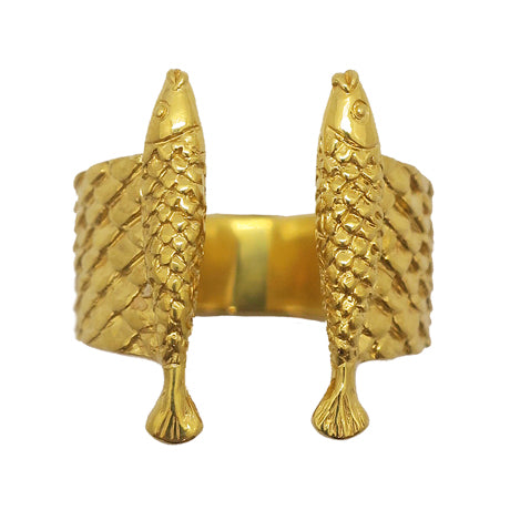 deux poissons ring/ gold