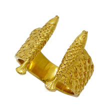 Load image into Gallery viewer, deux poissons ring/ gold
