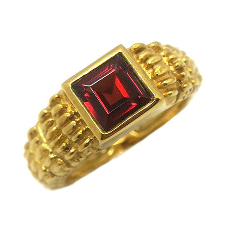 bague grenat/or