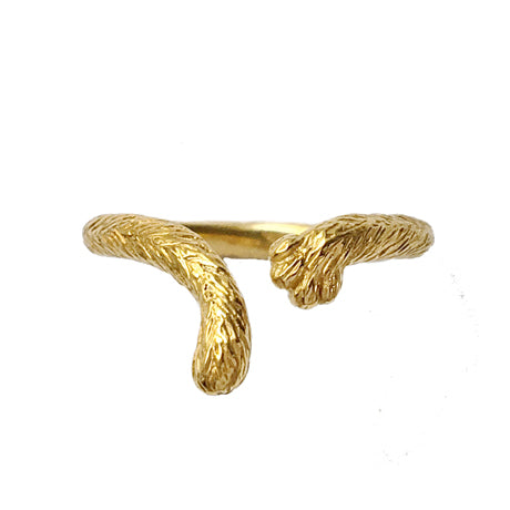 Cat tail & hand ring/ gold