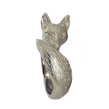 fox pinkie ring/ silver