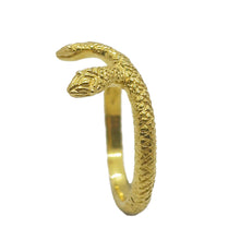 Load image into Gallery viewer, W headed sneak ring/ gold
