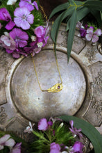 Load image into Gallery viewer, &quot;Majestic&quot; peacock feather necklace/ gold
