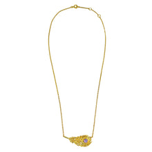 Load image into Gallery viewer, &quot;Majestic&quot; peacock feather necklace/ gold
