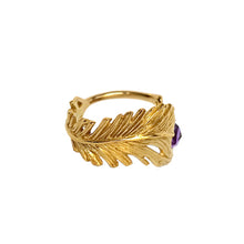 Load image into Gallery viewer, Peacock feather ring/ gold
